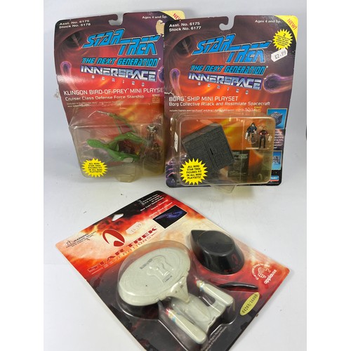 496 - New Star Trek Toys Including Star Trek Generations , Borg Ship Mini Playset And Klingon Bird-Of-Prey... 