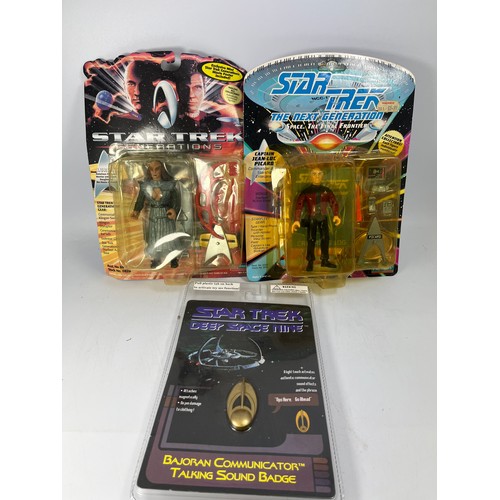 494 - New Boxed Star Trek Toys Including Lursa , Captain Jean-Luc Picard And Bajoran Communicator Talking ... 