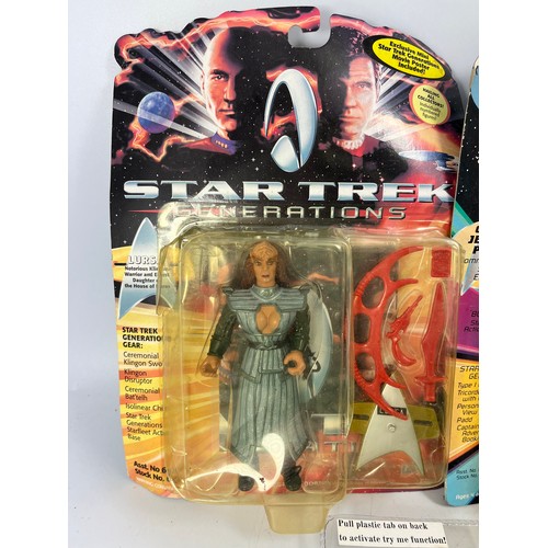 494 - New Boxed Star Trek Toys Including Lursa , Captain Jean-Luc Picard And Bajoran Communicator Talking ... 