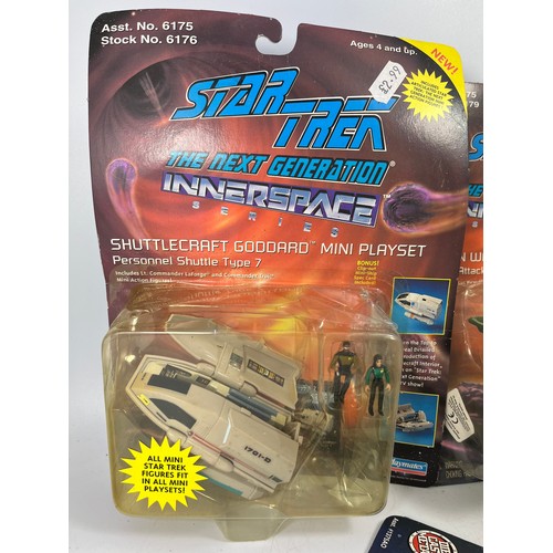 493 - New Vintage Star Trek Toys Including Shuttlecraft Goddard Mini Playset, Romulan Warbird Mini Playset... 