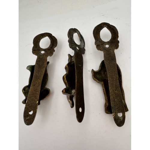 556 - Three Brass Animal Themed Door Knockers , 5