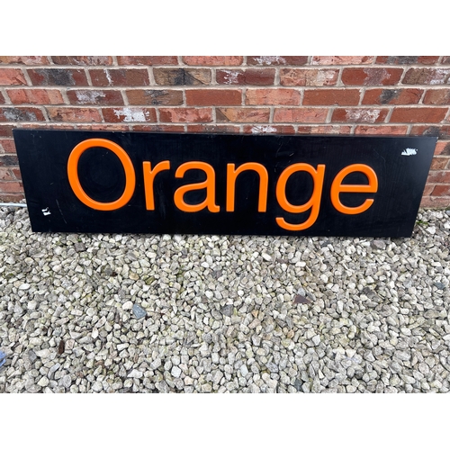 2 - Orange Mobile Metal Advertising Sign 66 x 19”