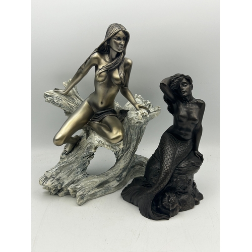 26 - Two Modern Design Nude Figures Tallest Standing 10”