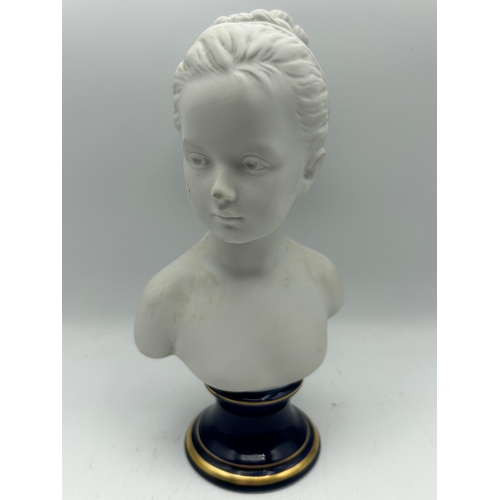 27 - Ceramic Bust Of Young Girl Standing 9”