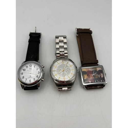 56 - Three Gents Quartz Watches Including French Connection, Two Require Batteries.