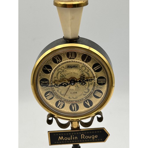 72 - Fabulous Novelty Manual Wind Moulin Rouge Clock , Standing 8