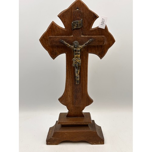 89 - Vintage Free Standing French Crucifix , 12