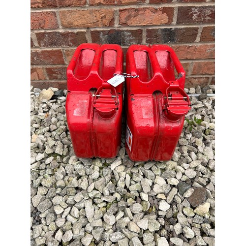 122 - Pair Of Red Clarke 10 Litre Jerry Cans.
