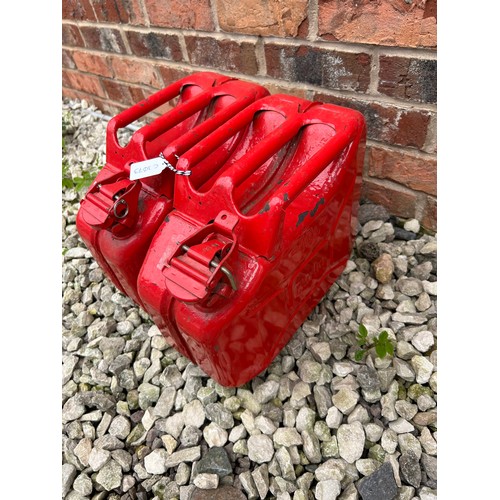 122 - Pair Of Red Clarke 10 Litre Jerry Cans.