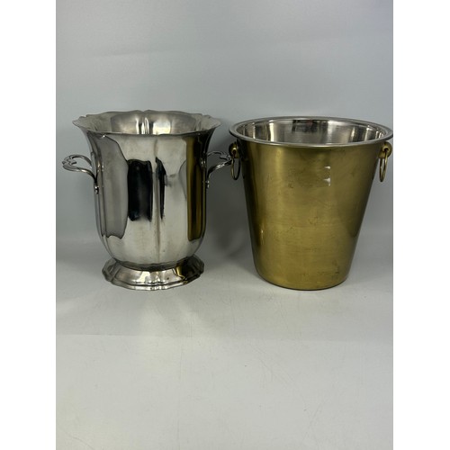 164 - Two White Metal Champagne Buckets.