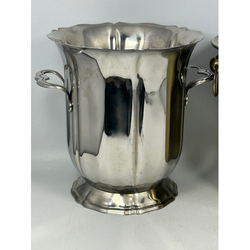 164 - Two White Metal Champagne Buckets.