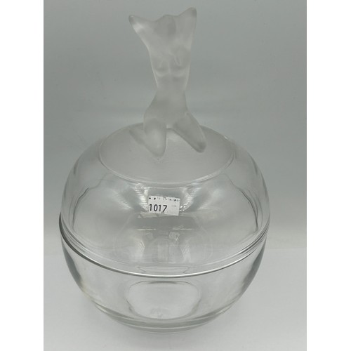 138 - Stunning Quality Crystal Lidded Bowl With Deco Style Lady , By Nachtmann 10” x 6”.