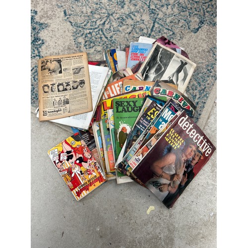 180 - Tray Containing Various Vintage Adult Magazines.