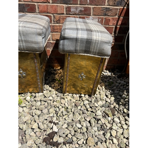592 - Two Brass Fireside Club Fender Storage Boxes