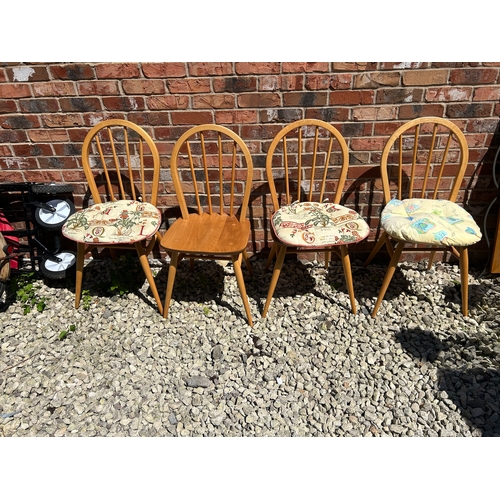 596 - Four Pine Dining Chairs