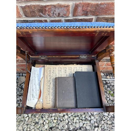 4 - Antique Piano Stool With Sheet Music