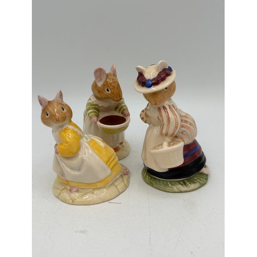 447 - Royal Doulton , Lady Woodmouse ,Catkin And Mrs Toadflax Figures , Tallest 4