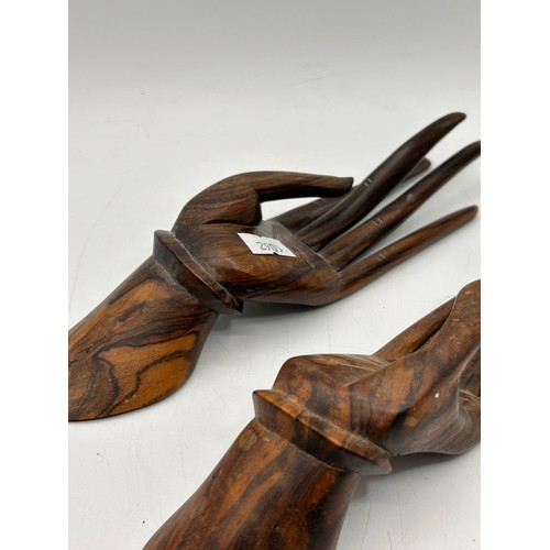 204 - Pair Of Carved Hands , Indonesian ? 9