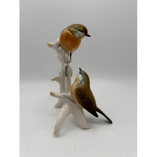 223 - Fabulous Pair Of Karl Ens Birds On Branch, Standing 7