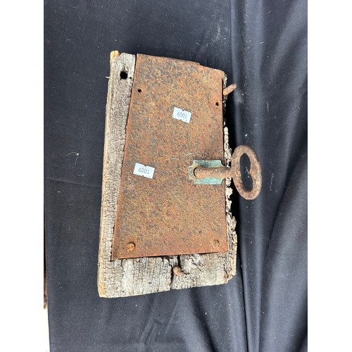 166 - Large Antique Lock With Key 10