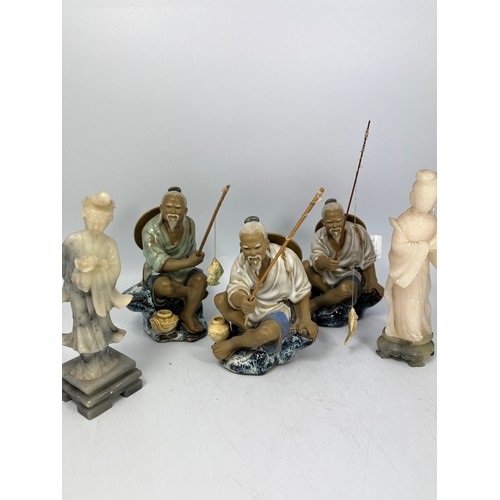 144 - Tray Of Oriental Items Including Figures.