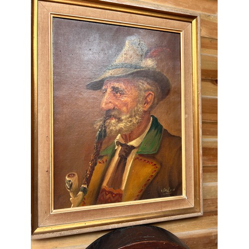 26 - Signed Oil On Canvas Of Elderly Man 19