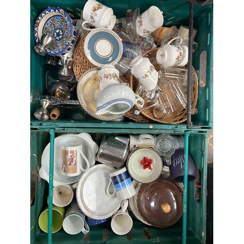 191 - Two Large Boxes Of Various Ceramics And Glassware.