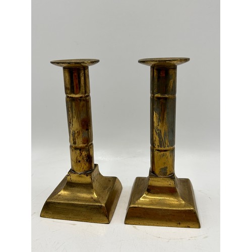 561 - Vintage Column Style Candle Sticks Standing 5.5