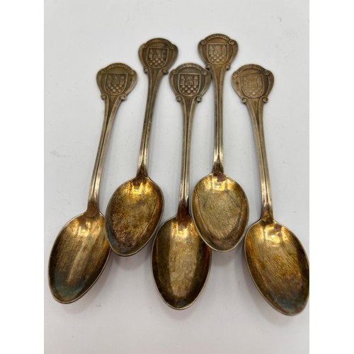 101 - Set Of 5 Silver ?? Spoons , Check Mark In Pictures.