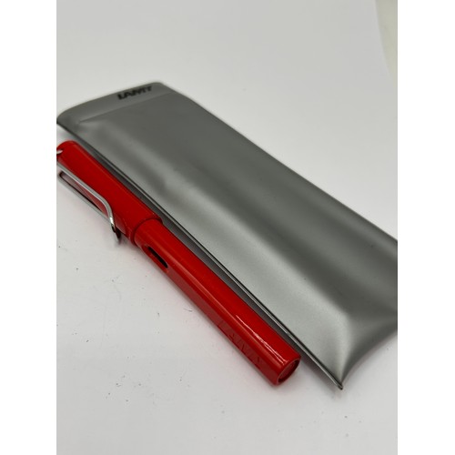 119 - Lamy Red Fountain Pen With Case.