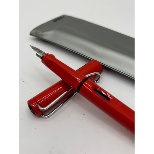 119 - Lamy Red Fountain Pen With Case.