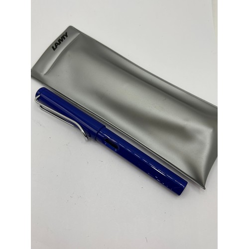 123 - Lamy Fountain Pen In Blue , With Case.