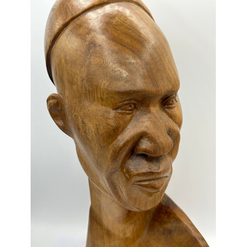 47 - Carved Male Bust Standing 16”