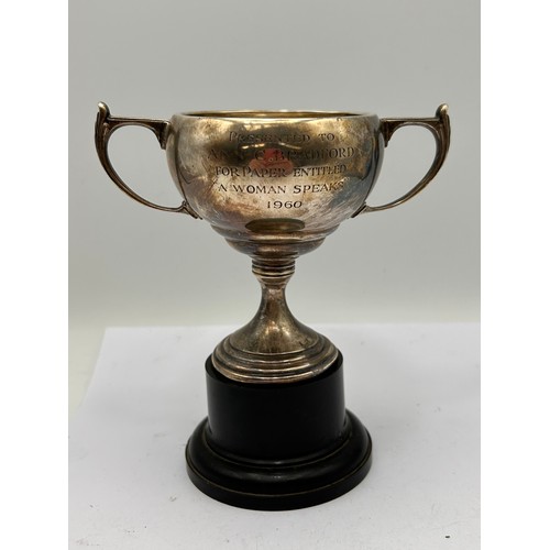 139 - Silver Presentation Cup On Stand , 5.5