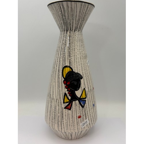 142 - Mid Century Vase, 'La Settimello' Hair Line Crack To Opening , 12' Tall.