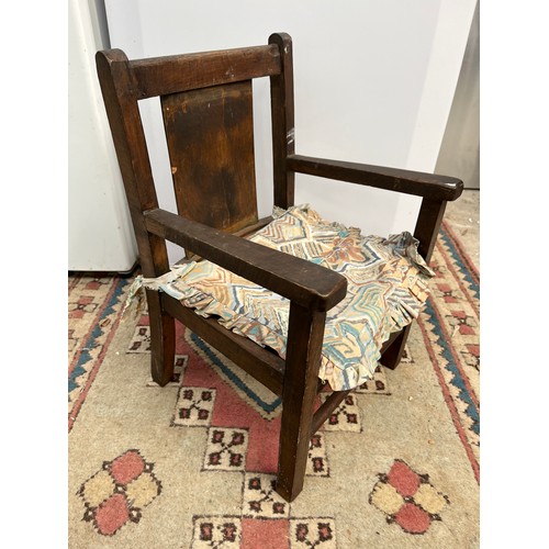 63 - Antique Solid Wood Childs Chair