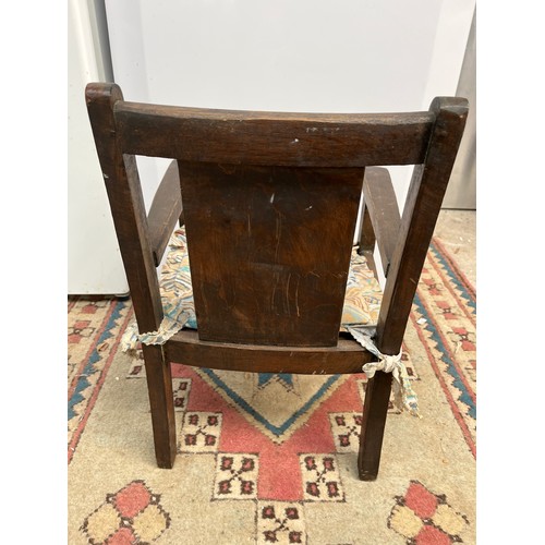 63 - Antique Solid Wood Childs Chair