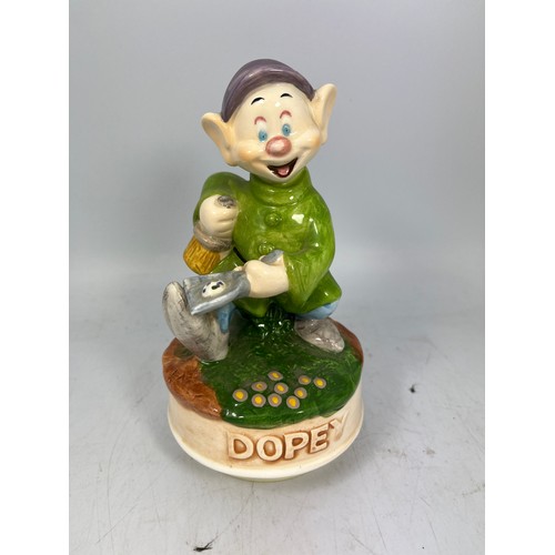 69 - Musical Ceramic “Dopey” Dwarf Stands @ 7”