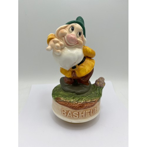 70 - Musical Ceramic “Bashful” Dwarf. Stands @ 7”