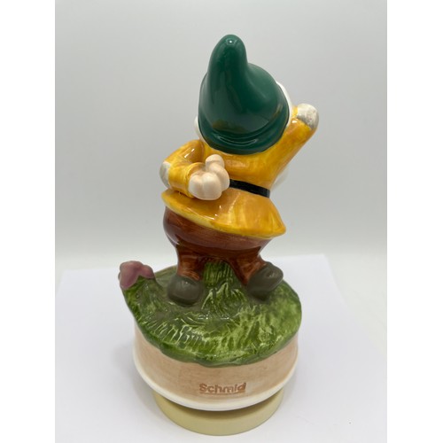 70 - Musical Ceramic “Bashful” Dwarf. Stands @ 7”