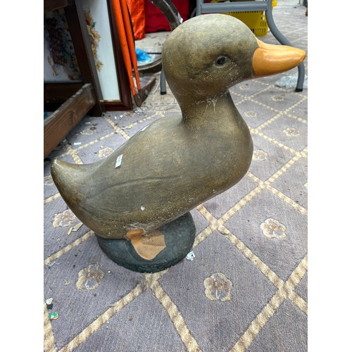 88 - Stone Duck. Garden Ornament. Stands @ 16”