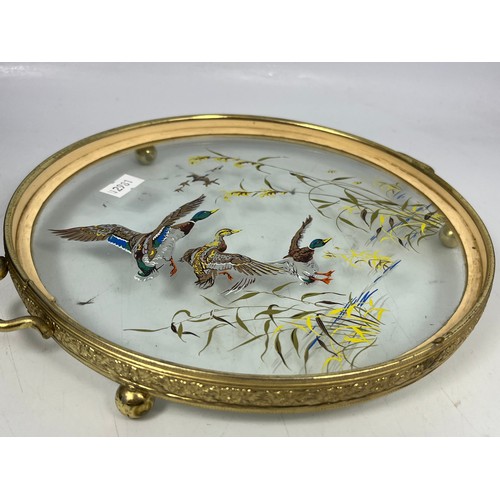 235 - Beautiful Hand painted Glass Tray 8