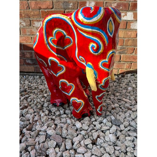 250 - Large Paper Mache Colourful Elephant.2 Foot High