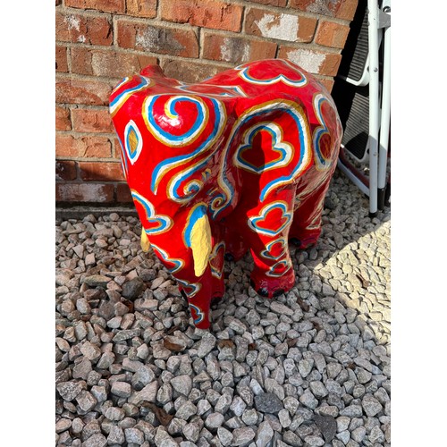 250 - Large Paper Mache Colourful Elephant.2 Foot High