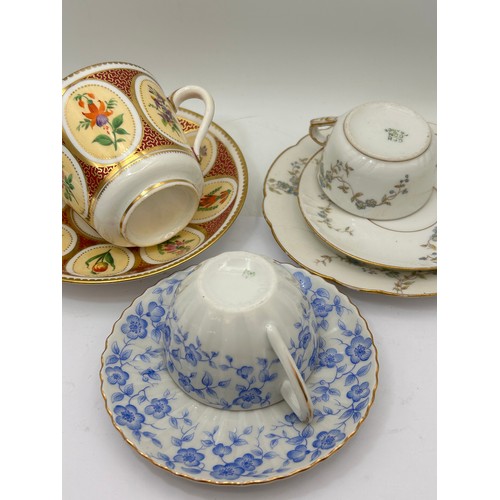 203 - Three Cabinet Cups And Saucers.