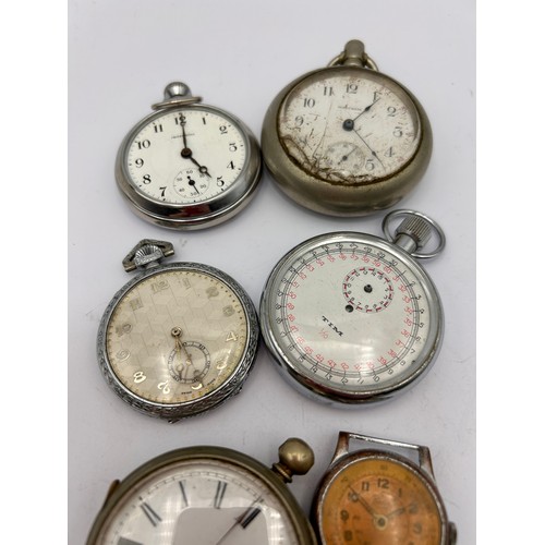 126 - Collection Of Vintage Pocket Watches And Stop Watches , As Found.