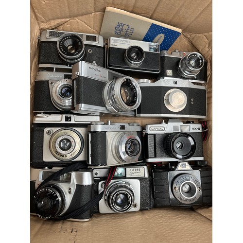 274 - Box Of Vintage Cameras Including Kodak Etc.