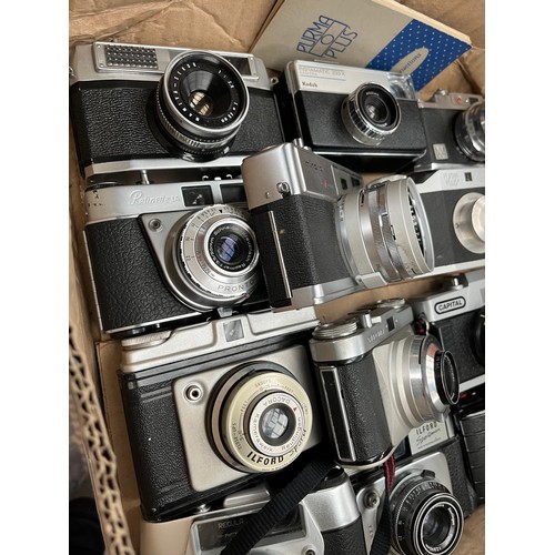 274 - Box Of Vintage Cameras Including Kodak Etc.