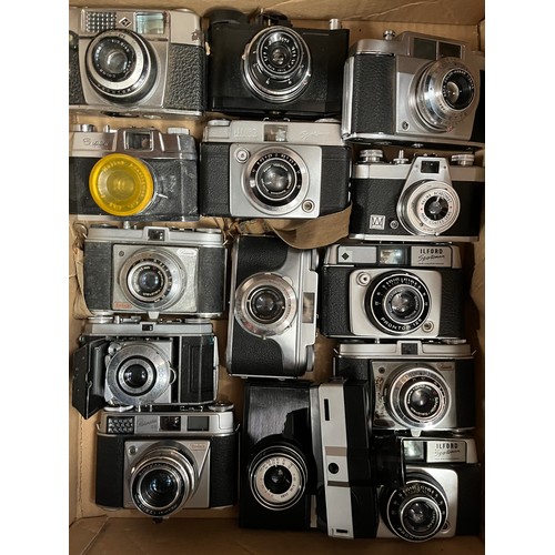 276 - Job Lot Of Vintage Cameras Including Ilford , Kodak Etc.