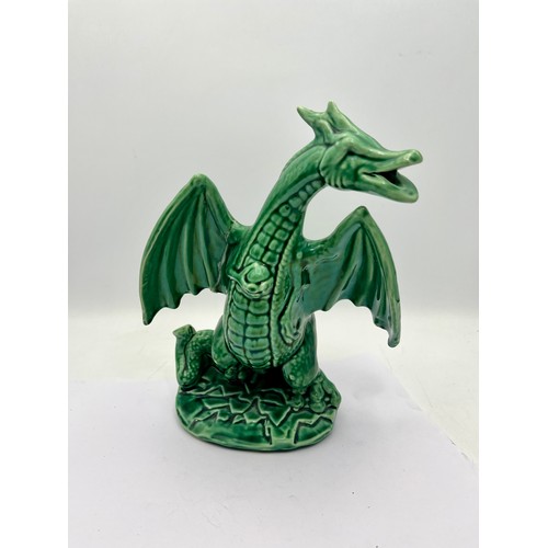 186 - Green Ceramic Dragon Standing 8